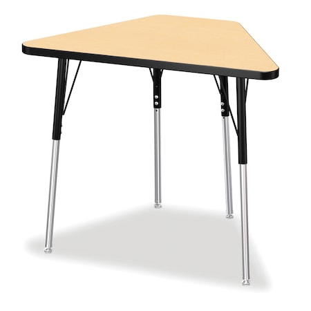 Jonti-Craft Berries Tall Trapezoid Desk, Maple/Black/Black 6637JCA191